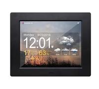 Electronic Weather Display Clock, Multi-function Alarm Clock with Remote Control, 7 Weather Backgrounds, 4 Interfaces, Adjustable Brightness, for The Elderly