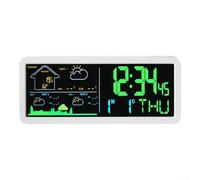 Electronic Weather for forecast Clock 20.2 x 8.1 cm Wall or Desk 3-Day | ABS material large white screen shows high low for temps real-time timekeeping all-in-one date and weekday easy wall