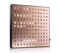 Electronic Word Clock, LED Light-up Word Clock with Multi-mode Adjustment, Hanging Buckle Design, Dual Wall & Desk Clock, LED Word Desk Clock for Living Room Bedroom Home Office Decoration Rose Gold