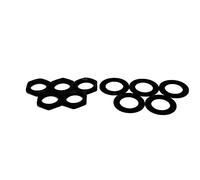 Electrónica Baile Pack of 5 Washers and 5 Black Nuts 3/8 Inch x 32 Measures USA for CTS Bourns Jack Switchcraft Potentiometers