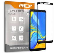 ELECTRÓNICA REY 3D Screen Protector for Samsung Galaxy A7 2018, Black, Tempered Glass Film, Perfect protection for scratches, breaks, moisture, Full Protection, 3D, 4D, 5D