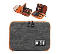 Electronics Accessories Organizer Bag, Cable Organiser Bag Waterproof/Wear-resistant for Travel/USB Cable Drive/Headphone/Power Bank(Gray)
