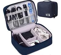 Electronics Accessories Organizer Bag, Electronic Organizer Travel Universal Cable Organizer Electronics Accessories Cases for Cable,Charger, Phone, USB, SD Card, Business Travel Gadget Bag, Dark Blue