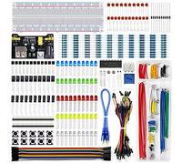 Electronics Component Fun Kit w/ Power Supply Module, Male to Female Jumper Wire, 830 tie-points Breadboard, Precision Potentiometer ,Resistor for Arduino, Raspberry Pi, STM32