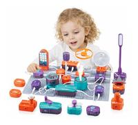 Electronics Kit for Children, STEM Physics Experiment Set with Light Sensor and Microphone, Base Plate Included, Creative Science Toy for Boys and Girls