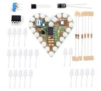 Electronics Kit Soldering Practice Kit White LED Breathing Light Heart Shape DIY Electronic Project Kits