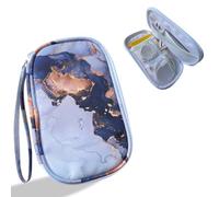 Electronics Organizer Travel Case, Cable Organizer Travel Essentials Tech Pouch,Suitable for Charger, Cable, Phone，Flash Drive,Gray Marble