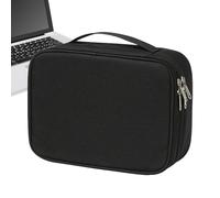 Electronics Organizer Travel Case - Compact Waterproof 3 Layer Storage Bag for Cables, Chargers, Camera, Batteries | Portable Pouch Business Trip, Desk Use, Daily Commute, Vacation