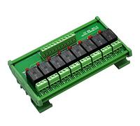 Electronics-Salon DIN Rail Mount 8 SPDT Power Relay Interface Module, 10A Relay, 12V Coil.