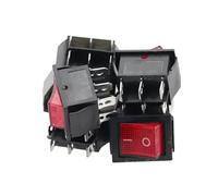 ElectronicSwitch 10pcs red 31x25mm Latching Rocker Switchs Power Switch I/O 6 Pins with Light 30A 250VAC KCD4