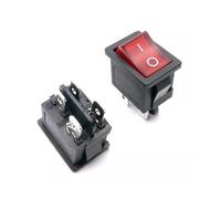 ElectronicSwitch 1PC Four-Legged Two-Gear Ship-Type Switch Warping Parts 6A 250V with Red Light 21 * 15mm