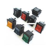 ElectronicSwitch 2pc Rocker Switch Power Switch Boat 3 Position 6Pin Button Latching with Lamp Light KCD4 31x25mm On-Off-on DIY