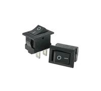 ElectronicSwitch 5pcs Rocker Switch black KCD1 3A 250VAC/6A 125VAC 10 * 15mm 2PIN 2 Position ON/OFF
