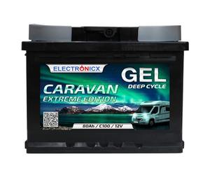 Electronicx 12V 80Ah Gel Battery - Deep Cycle Solar Battery for Caravans, Camping & Marine Use - Maintenance-Free - Extremely Long Lifespan for Motorhomes, Boats and Off-Grid Power Systems
