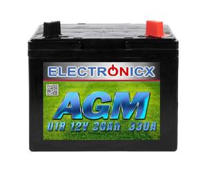 Electronicx lawn tractor battery 12V 30Ah AGM battery for lawn mower battery 30 Ah ride-on mower lawn mower tractor plus right U1R 330A lawn tractors