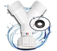 Electroo Y connection washing machine - 3 way valve dishwasher & garden - Tap adapter hose - Feeding machine water supply 3/4 inch - Plastic thread, 1 flat seal supplied