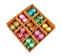 Electroplated Christmas balls designed to add sparkle to holiday trees and wreaths with and easy hanging mechanism