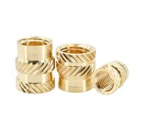 Electroplated Earth Clip Brass Hot Melt Knurled Nut Inserts for 3D Printer M2 .5 M3 M4 M5 M6 Pack of 30 Pcs(50pcs,M3xL6xOD4.5)