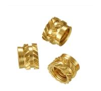 Electroplated Earth Clip Brass Hot Melt Knurled Nut M1.4-M8 for 3D Printer(Length 12mm,M3(OD 5mm) 50pcs)