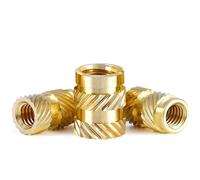 Electroplated Earth Clip Brass Hot Melt Knurled Nut M5 M6 M8 for 3D Printer Plastic Parts 4-12mm Length 10 Pcs(M5 (Od8mm) 20pcs,5mm(L))