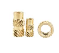 Electroplated Earth Clip Brass Hot Melt Nuts M2-M6 for 3D Printer Plastic Parts Pack of 30 50 100 Pcs(50pcs,M4xL4xOD5)