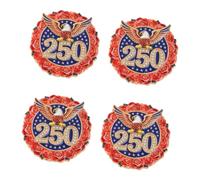 Electroplated Lapel Pin 250Th Anniversary US, Patriotic, 4 pieces