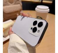 Electroplated Matte Acrylic Tempered Glass Case for iPhone 17 16 15 14 13 12 11 Pro Max, 2026 New All-Inclusive Ultra-Thin Frosted Original Color Acrylic Phone Cover (White,16)