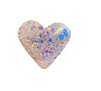 Electroplated Point Shiny Heart Shape Crystals Cluster Art Decor Angel Aura Clear Magic Quartz Jewelry Making Gifts (Size : 80-90g)