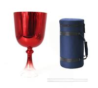 Electroplated Red-colored Quartz Singing Bowl, 6.5 Inch 432Hz For Stress Relief, Buddhist Sound Therapy, With Carry Case And Acrylic Striker(A Note)