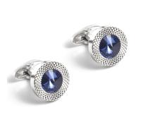Electroplated Silver Crystal Cufflinks Men's French All Copper Metal Cufflinks