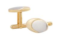 Electroplated Two tone Brushed Copper Cufflinks Men Gold French Cuff Wedding Studs (Gray As shown)