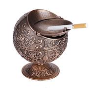 Electroplating Process Vintage Artistic Ashtray Metal Ball Embossed Pattern Mould Gift Decorative Item (Silver) Suitable for Home, Hotel and High-end Venues (Red Copper Castle)