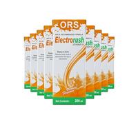 Electrorush ORS Ready to drink | WHO Recommended Formula | Orange Flavour, Pack of 8 (200 ml each)