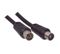 electrosmart 10 Meter Black TV Aerial Coax Extension Flylead Male Plug to Female Socket - Length: 10m