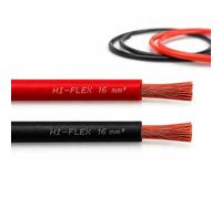 electrosmart 16mm Hi-Flex Battery Cable Welding Red Black Car Starter Power Live Earth 110 Amp Wire (Pair, 3m)