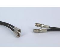 electrosmart 3m Black Twin Shotgun Coax Cable with Pre-Fitted F Plugs & Couplers to Extend Sky+ Satellite TV