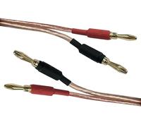 electrosmart 3m Speaker Cable with Fitted 4mm Banana Plug Connectors 14 AWG Transparent Wire