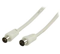 electrosmart 5 Meter White TV Aerial Extension Cable - Male Coax Plug Straight to Female Coax Socket Straight