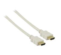 electrosmart 50cm White Round HDMI Cable - Small Short Neat Lead v1.4 3D & Ethernet