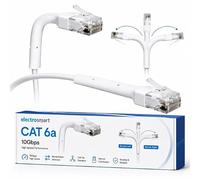 electrosmart 5m Slim CAT6a Ethernet Network Patch Cable Adjustable 90 Degree Right Angled RJ45 Connector CAT 6a High Speed 10Gbps