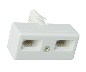 electrosmart Double / 2 Way Telephone Socket Splitter/Adaptor ~ Fits BT/Virgin Media Sockets ~ Converts 1 Input to 2 Outputs