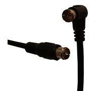 electrosmart F Plug Male Quick Release with 90 Degree Right Angle/Angled Connector to F Plug Male Quick Release Straight Connector Cable/Lead (0.75m, Black)