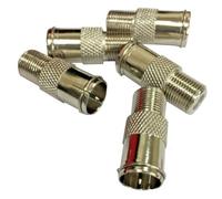 electrosmart Pack of 25 F Plug Connector Push On Quick Release Adaptor - F Socket Female to Quick F Plug Easy Fit