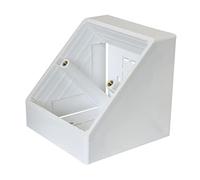 electrosmart Pack of 4 White Single Gang Pattress Electrical Back Box 45 Degree Angled Surface Mount for Work Bench etc