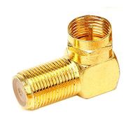 electrosmart Pack of 5 Gold Plated Right Angle/Angled 90 Degree F Plug to F Socket Adaptor