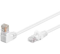 electrosmart® RJ45 CAT 5e Ethernet Cable Straight to 90 Degree Right Angled Connector - Colour: White (1m)