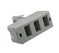 electrosmart Triple / 3 Way Telephone Socket Splitter/Adaptor - Fits BT/Virgin Media Sockets - Converts 1 Input to 3 Outputs