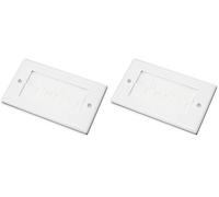 electrosmart White Double Gang Brushplate with White Brushes/Brush Strip Wallplate/Wall Plate/Faceplate Cable Tidy for Wall Mounted Plasma TV etc (Pack of 2)