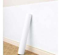 Electrostatic Absorption Wall Protective Film,Self-Adhesive Contact Paper,Decorative,Removable,Glue-Free,for Bedroom,Smooth,Flat Walls,Waterproof and Oil-Proof (H45×L300cm/17×118in,White)