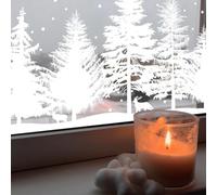 Electrostatic Window Sticker with Deer and Snowflake Design, Static Cling Film for Temporary Holiday Decoration on Glass